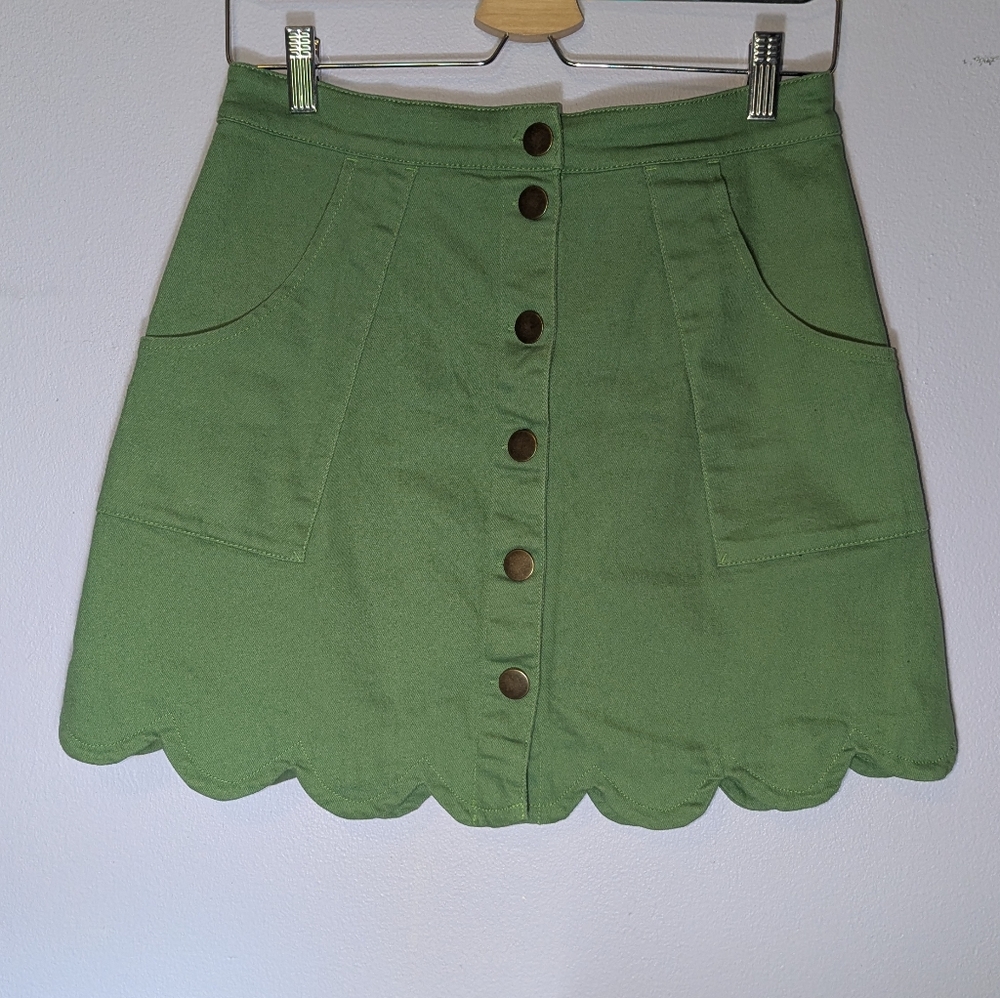 Pistachio Green A Line Skirt
